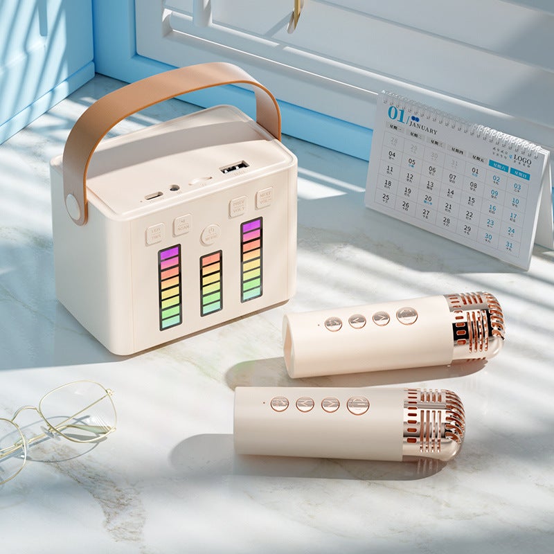 Q6 Wireless Bluetooth Audio Home Colorful Karaoke Microphone Portable Outdoor Speaker Microphone All-In-One Machine - Image 1